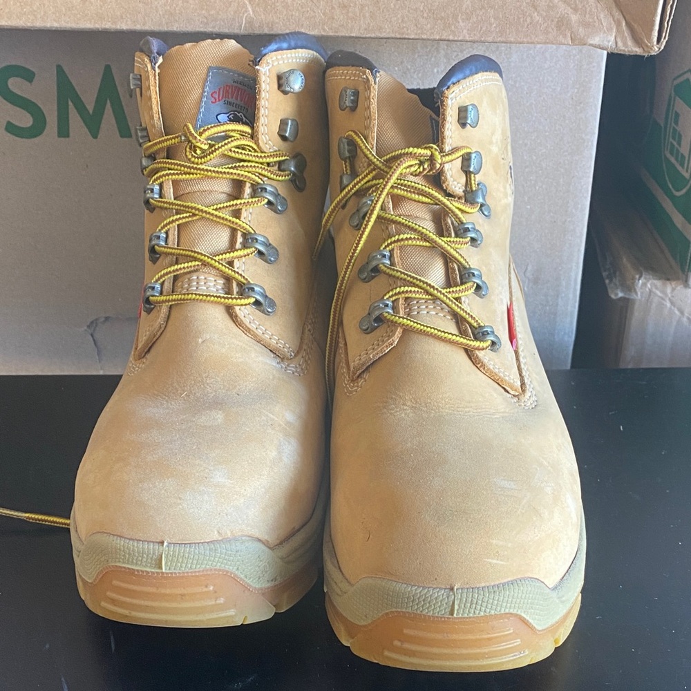 Herman Survivors Tan Boots with Yellow Accents